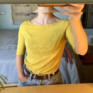 Yellow 3/4 length Sleeve Top
